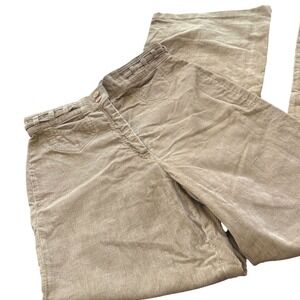 Vintage Tan Corduroy High Waist Bell Bottom Flare Pants Western 28"